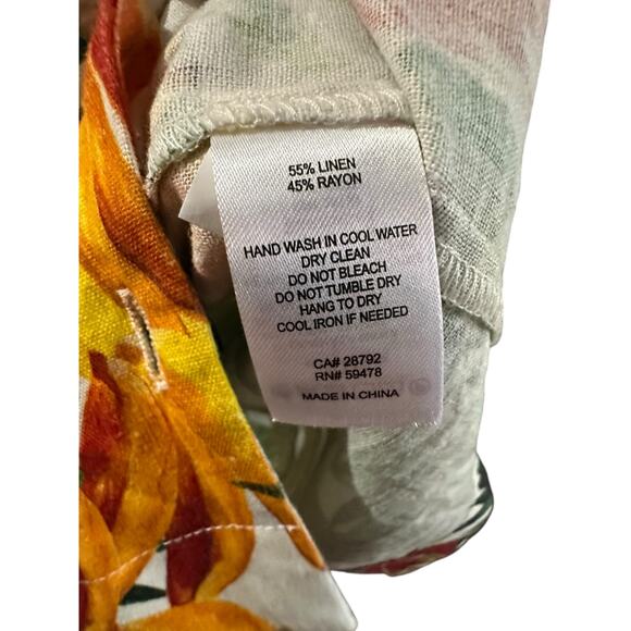 House of Harlow 1960 Women's Linen Blend Tropical Print Dress Size Small Revolve - Picture 4 of 9